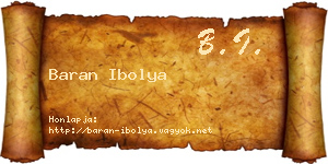 Baran Ibolya névjegykártya