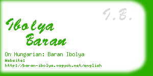 ibolya baran business card